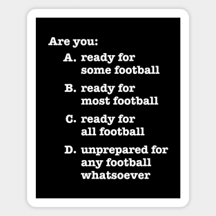 Football Preparedness Quiz Magnet